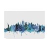 Trademark Fine Art Michael Tompsett 'New York City Blue Teal Skyline' Canvas Art, 30x47 MT01512-C3047GG